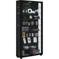 Hioshop LumoMaxi vitrinekast 2 glazen deuren zwart.