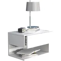 Hioshop UsalXL45 nachtkastje wandmontage 1 lade 1 plank wit.
