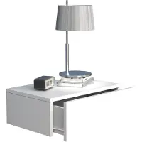 Hioshop UsalM45 nachtkastje wandmontage 1 lade wit.
