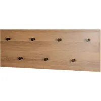 Haku wandkapstok, staand en liggend formaat, 7 haken, elk met een draagvermogen van 3 kg, B 800 x D 50 x H 300 mm, hout/metaal, donker eiken decor/zwart