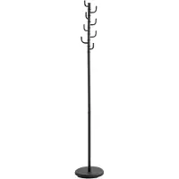 Haku kapstok, 8 haken, elk met een draagvermogen van 5 kg, draaibare haakkroon, Ø 290 x H 1700 mm, stalen buis met poedercoating, zwart