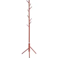 Haku kapstok, 8 haken, elk met een draagvermogen van 5 kg, Ø 480 x H 1730 mm, gelakt stalen buis, rood