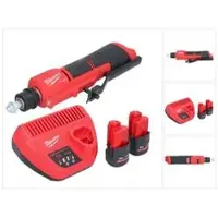 Milwaukee Slijpmachine + polijstmachine, M12 FTB-252 Snoerloze bandenkrabber 12 V 7/16" Hex Brushless + 2x accu 2,5 Ah + lader
