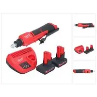 Milwaukee Slijpmachine + polijstmachine, M12 FTB-502 Snoerloze bandenkrabber 12 V 7/16" Hex Brushless + 2x accu 5.0 Ah + lader