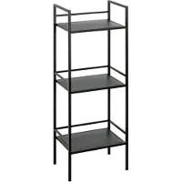 Haku stellingkast, 3 legborden, elk met een draagvermogen tot 8 kg, B 350 x D 250 x H 950 mm, staal/metaal, zwart