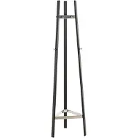 Haku kapstok, 9 haken, elk met een draagvermogen van 5 kg, B 470 x D 470 x H 1770 mm, staalbuis/metaal met poedercoating, chroom-zwart