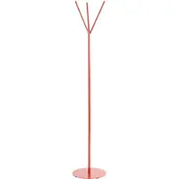 Haku kapstok, 3 haken, totaal draagvermogen 25 kg, bodemplaat, Ø 350 x H 1730 mm, gepoedercoat stalen buis/metaal, koraalrood