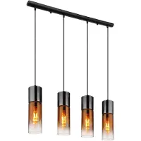 Globo Strakke hanglamp Annika 4-lichts gunmetal