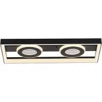 Paul Neuhaus LED-plafondlamp Traforo, dimbaar, zwart, Woon-/ Eetkamer, Aluminium, Modern, LED plafondlamp