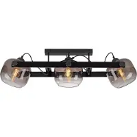 JUST LIGHT Plafondlamp Cup 2.0 3-lichts smoke glas