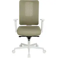 Topstar bureaustoel Sitness Life 50, met armleuningen, 3D-synchroonmechanisme, holle zit, netrugleuning, alluviaal/wit