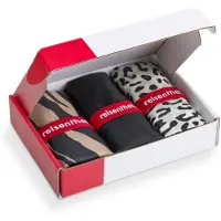 Reisenthel Mini Maxi Shopper Opvouwbare Boodschappentas - 15L - Set 3 stuks - Geschenkdoos - Dierprint & Zwart