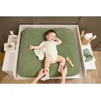 Meyco Baby Uni aankleedkussenhoes - 2-pack - badstof - olive green - 85x75cm