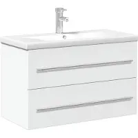 vidaXL Wastafelkast met ingebouwde wasbak wit