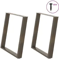 vidaXL Eettafelpoten 2 st U-vormig 80x(72-73) cm staal naturel