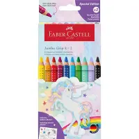 Faber-Castell kleurpotloden - Jumbo Grip Unicorn - 10 kleuren incl. stickervel - FC-110923