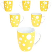 MamboCat Set van 6 PULA GEEL porseleinen koffiemokken voor 6 personen