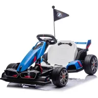 Vrooomy BMW M-Stijl Elektrische Go-Kart 24V – Vanaf 5 jaar – e-Gocart met Verstelbaar Frame & Drift-functie – 24V Accu Kart met LED-Verlichting, Soft-Start & Functionele Rem – Blauw
