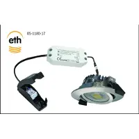 Expo Trading ETH Ronin Led inbouwspot staal 6w 600Lm DTW 2000l-3000k 60gr. IP44 + ext.driver dimbaar 82x27mm zaag 68mm
