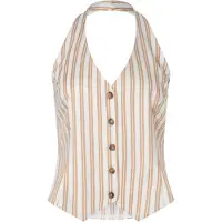 Ana alcazar Gilet 'Zata' lichtbruin / wit
