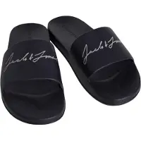 Jack & Jones Heren Gary Moulded Slides Slippers Zwart