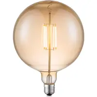 Home Sweet Home Edison Vintage LED filament lichtbron Carbon - Amber - G180 Global - Retro LED lamp - 18/18/23cm - geschikt voor E27 fitting - Dimbaar - 4W 400lm 2700K - warm wit licht