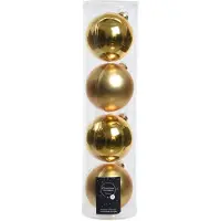 Décoris Bal Glas Glans-mat - Lichtgoud - 10cm