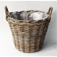 Van der leeden Mand Rotan Antique Grey D42H32 cm