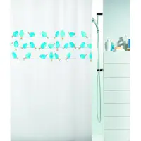 Spirella Douchegordijn Birdy Blauw 180cm