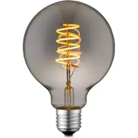 Home Sweet Home Edison Vintage LED filament lichtbron Globe - Rook - G95 Spiraal - Retro LED lamp - 9.5/9.5/13.5cm - geschikt voor E27 fitting - Dimbaar - 4W 140lm 1800K - warm wit licht