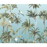 Overig Fotobehang Palmboomwoud - Blauw - 2,50m X 300cm