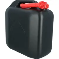Carpoint Jerrycan - voor brandstof - 20 liter - zwart - incl. rode schenktuit - Benzine en diesel - 38 x 19 cm
