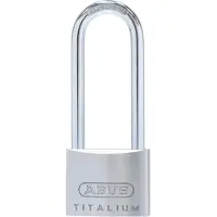 ABUS Hangslot Met Sleutel Titalium Tkti46/50hb80 - Aluminium Lange Beugel Voor Buiten - Behuizing 50 Mm, Beugel 80 Mm
