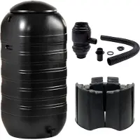 Nature Regenton - Muurmodel - 250l - Zwart Kunststof Set - 50x50x121cm