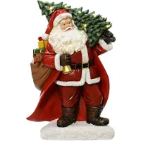 Lumineo Kerstfiguur Kerstman Cadeauzak Met Verlichting 25 X 12 X 38,5 Cm