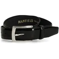 Manfield Zwarte lakleren riem | Maat 095
