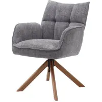 Meubelplaats Eetkamerstoel Marilla Eiken onderstel - Graphite (set van 2)