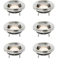 LUEDD Set van 6 G53 dimbare LED lampen 111mm 12W 600 lm 2700K