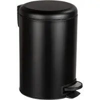 Wenko Pedaalemmer Leman Easy-close 12 Liter mat zwart - Easy Close deksel - Afvalemmer - Prullenbak - Afvalbak - Vuilbak - Vuilnisbak