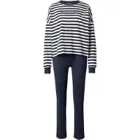 Marc O'Polo Pyjama 'Mix & Match' donkerblauw / wit