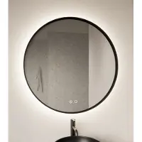 Gliss Design Athena badkamer spiegel mat zwart 40 cm