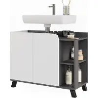 Vicco Karen Wastafelonderkast – 80 x 65 cm met 2 deuren Antraciet/wit