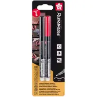 Sakura permapaque fijn set, zwart en rood