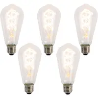 LUEDD Set van 5 E27 LED spiraal filament lampen ST64 5W 400 lm 2200K