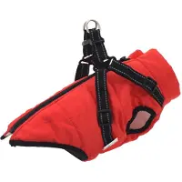 vidaXL Hondenjas met harnas waterdicht reflecterend rood L40