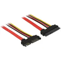 DeLOCK SATA data- en voeding verlengkabel - 5V + 12V - SATA600 - 6 Gbit/s - 0,10 meter
