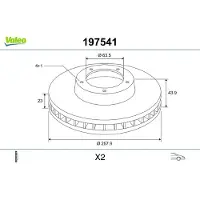 Valeo 197541 Remschijf