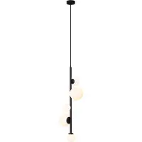 QAZQA Design hanglamp zwart met matglas 5-lichts - Vertical