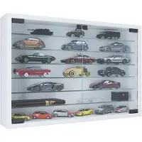 VCM MandosaXL glazen vitrines wandmontage 2 glazen deuren wit.