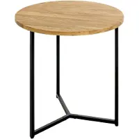 Haku bijzettafel, eiken, massief hout, geolied, stalen buisframe, Ø 500 x H 500 mm, zwart
